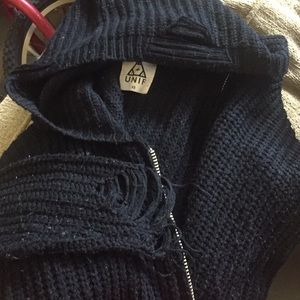 black UNIF zip up sweater